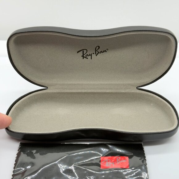 Ray-Ban Universal Small Black Hard Sunglasses Eyeglasses Case w/ Cleaning Cloth - Picture 2 of 6